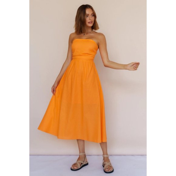 All About May Kahlua Maxi Dress Orange - Picture 1 of 10